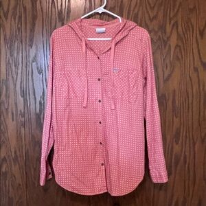 Columbia - Coral Button-Up Hooded Shirt